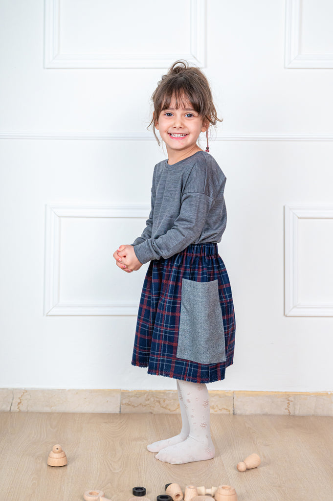 Gonna in flanella bimba mod. "Campana" - Oriri