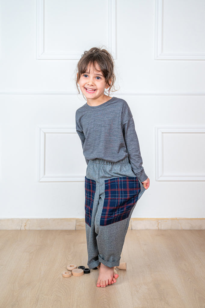 Pantaloni in flanella bimba mod. "Ritornello"